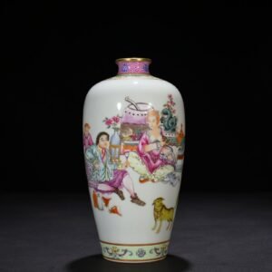 Qing Dynasty Qianlong enamel plum vase with Western figure