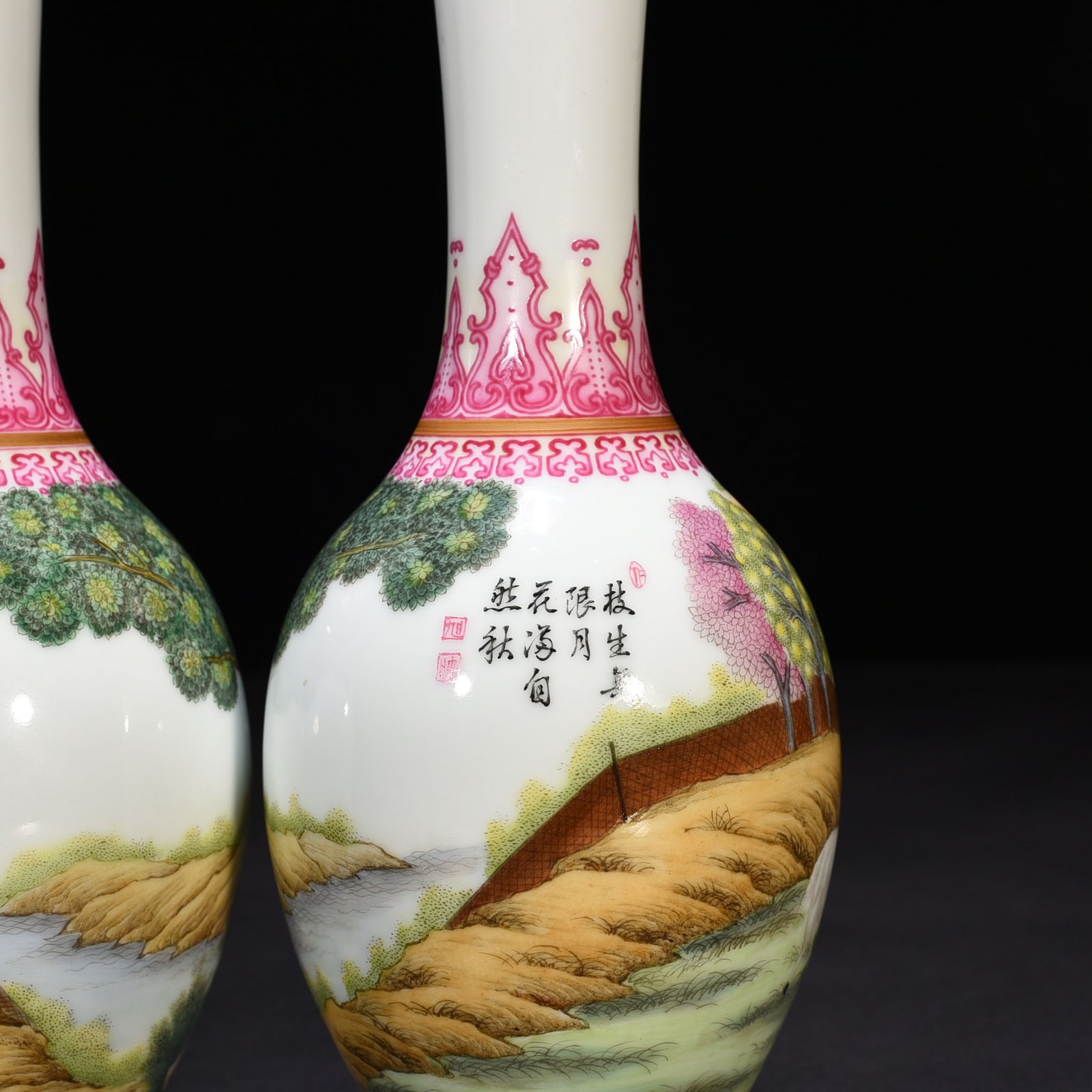 Qing Dynasty Qianlong enamel vase with Western figure