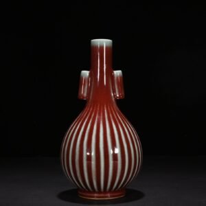 Qing Dynasty Qianlong Festival Red Glazed Yaoban Guaner Gallbladder Vase