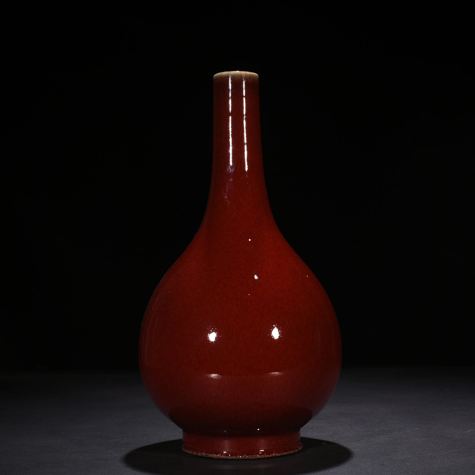 Qing Dynasty Qianlong Red-glazed bile vase