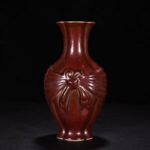 Qing Dynasty Purple gold glaze ribbon baggage vase
