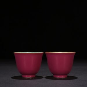 Qing Dynasty Qianlong rouge red glaze cup