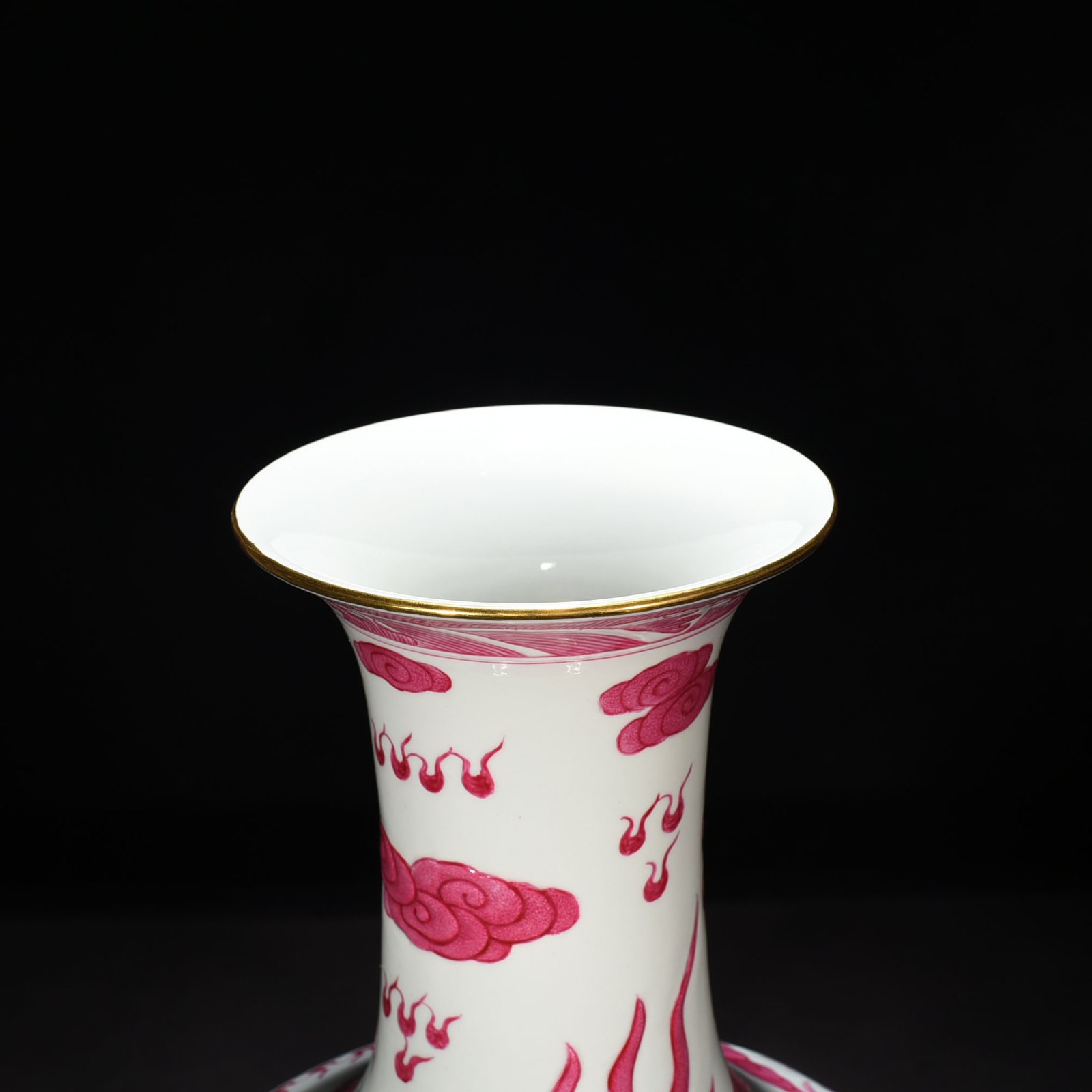 Qing Dynasty Qianlong rouge red dragon vase