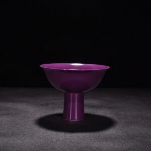 Qing Dynasty Qianlong eggplant skin purple glaze tall bowl