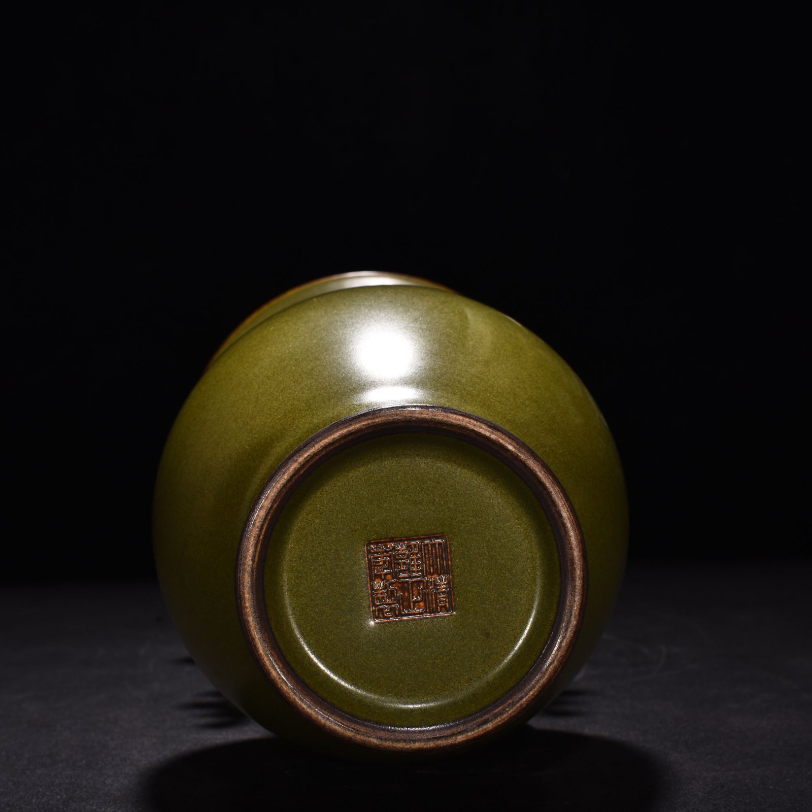 Qing Dynasty Qianlong tea powder glaze double-eared flower cup
