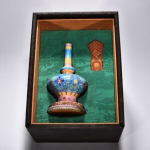 Qing Dynasty Qianlong blue ground enamel vase