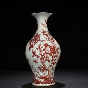 Qing Dynasty Qianlong underglaze red olive bottle