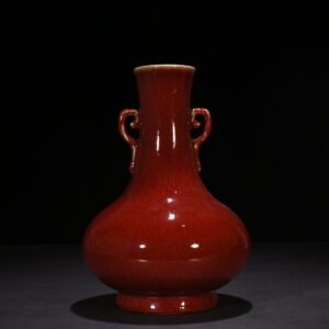 Qing Dynasty Qianlong Ji red glaze amphora