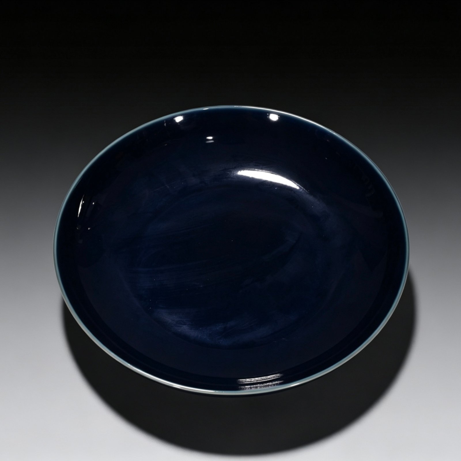 Qing Dynasty Qianlong Ji Blue Glaze Plate