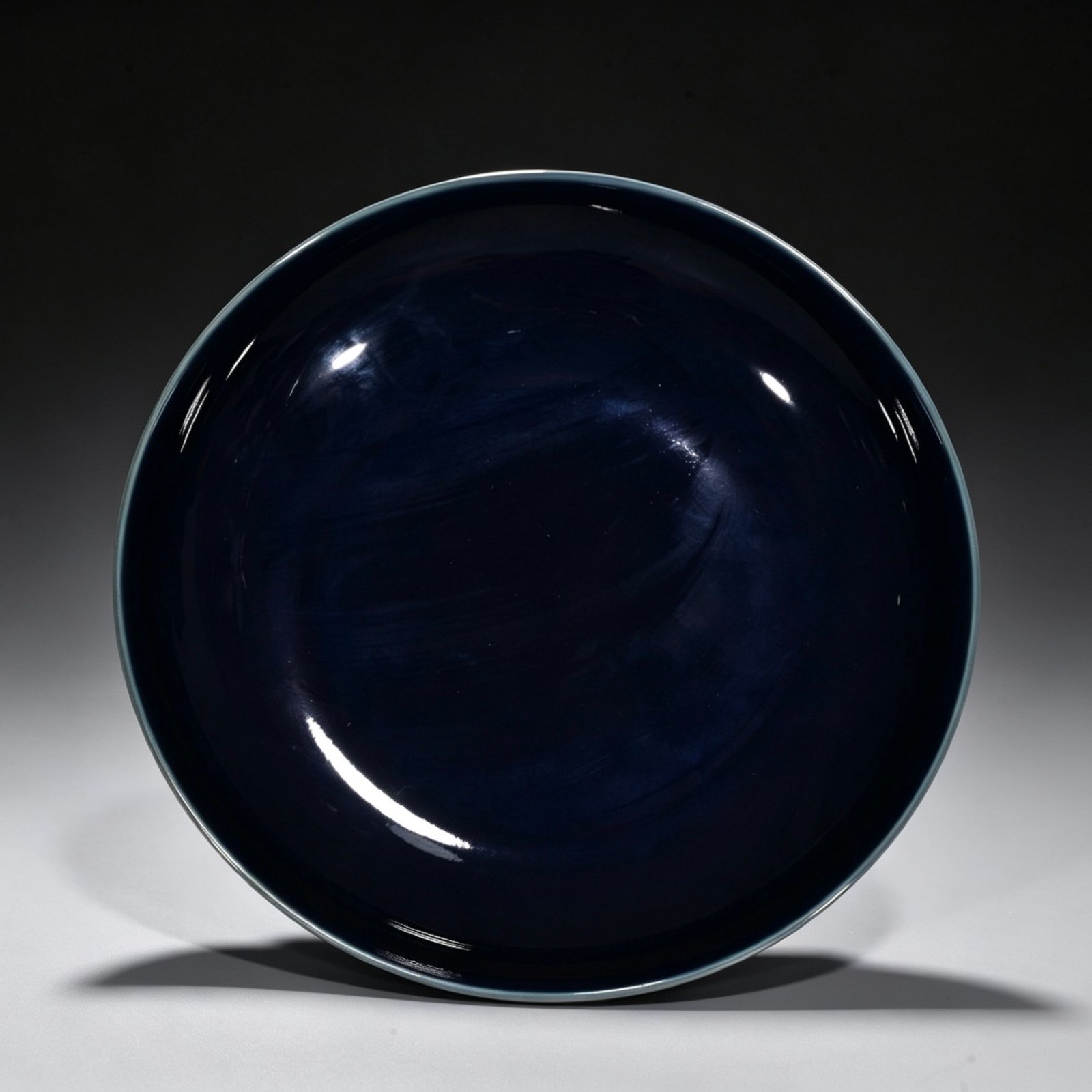 Qing Dynasty Qianlong Ji Blue Glaze Plate