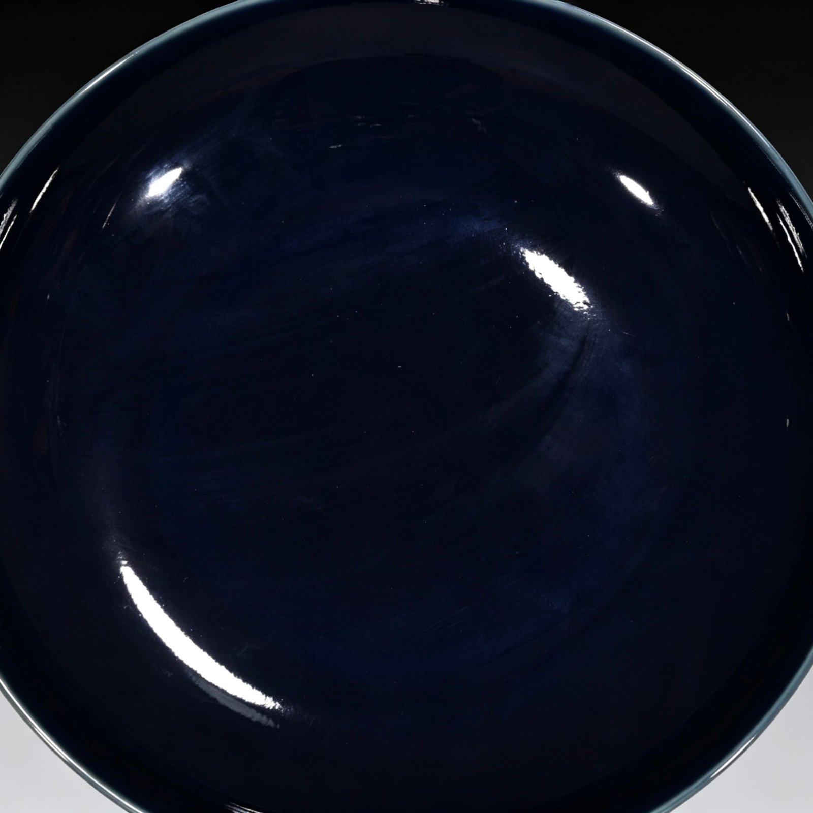 Qing Dynasty Qianlong Ji Blue Glaze Plate