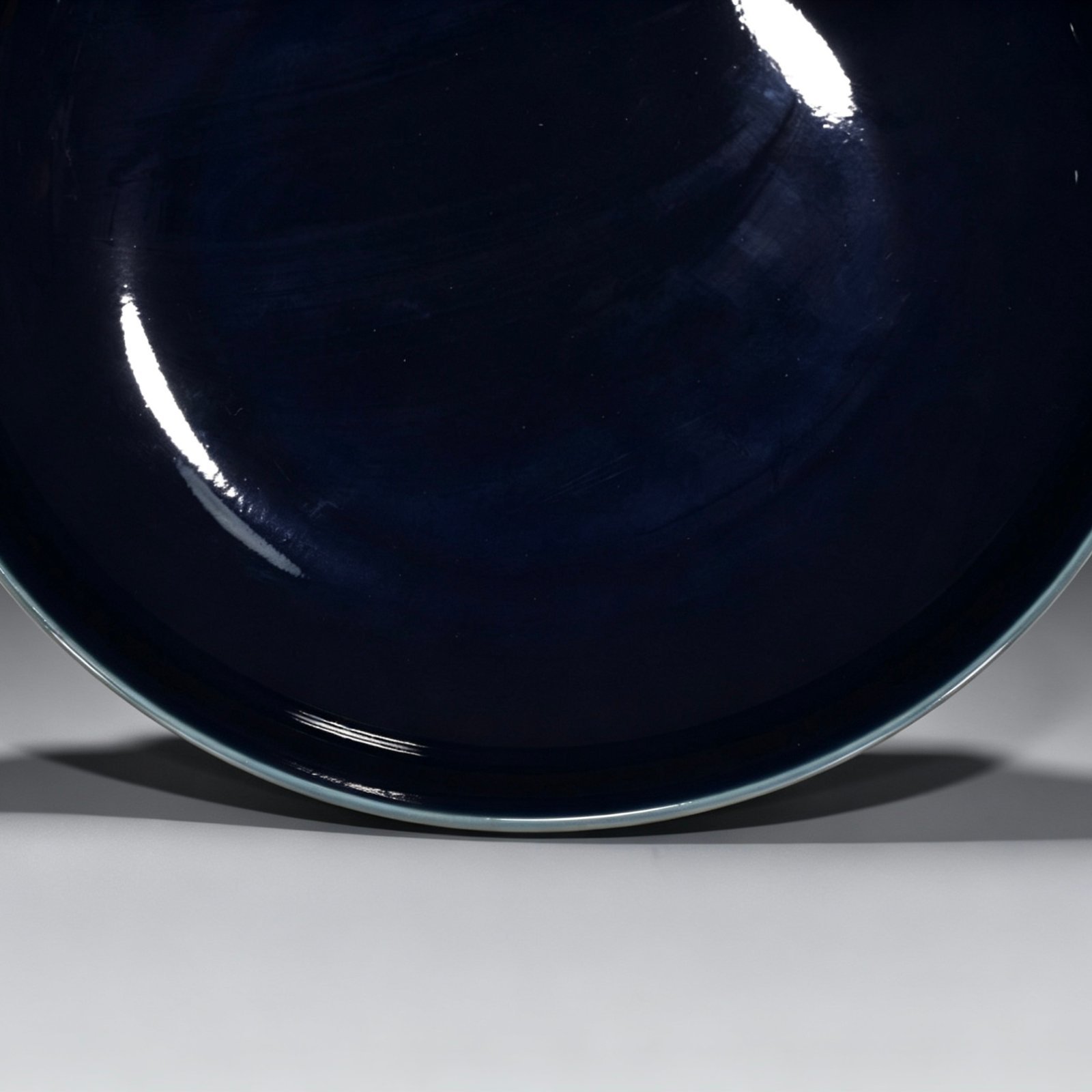 Qing Dynasty Qianlong Ji Blue Glaze Plate