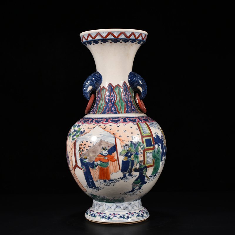 Qing Dynasty Guangxu doucai amphorae with character and story
