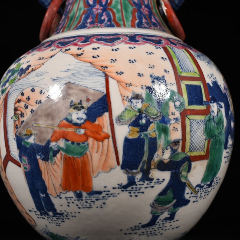 Qing Dynasty Guangxu doucai amphorae with character and story