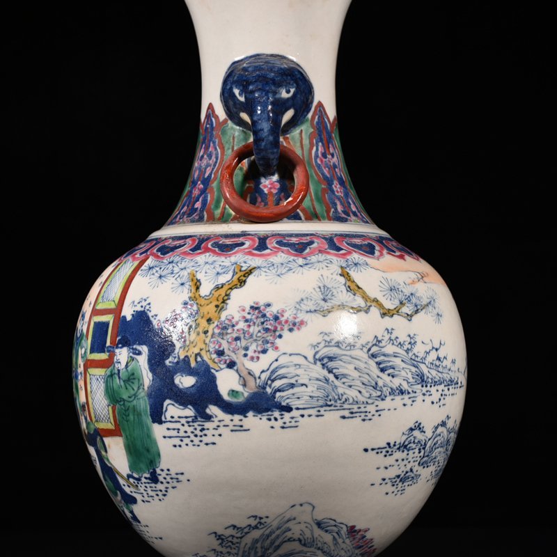 Qing Dynasty Guangxu doucai amphorae with character and story