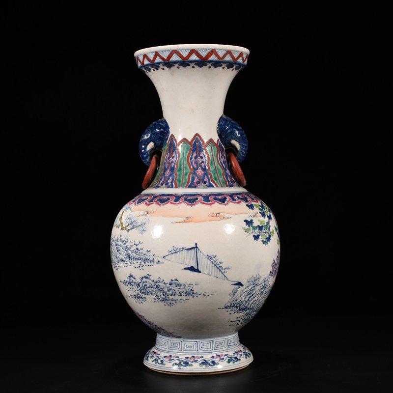 Qing Dynasty Guangxu doucai amphorae with character and story
