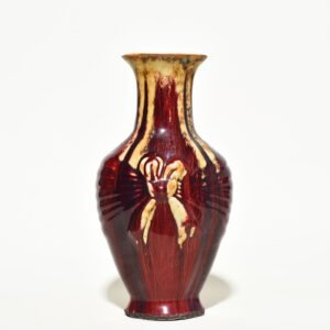 Qing Dynasty Guangxu Ji red glazed begonia style vase