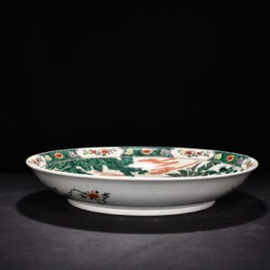 Qing Dynasty Kangxi colorful lady figure plate