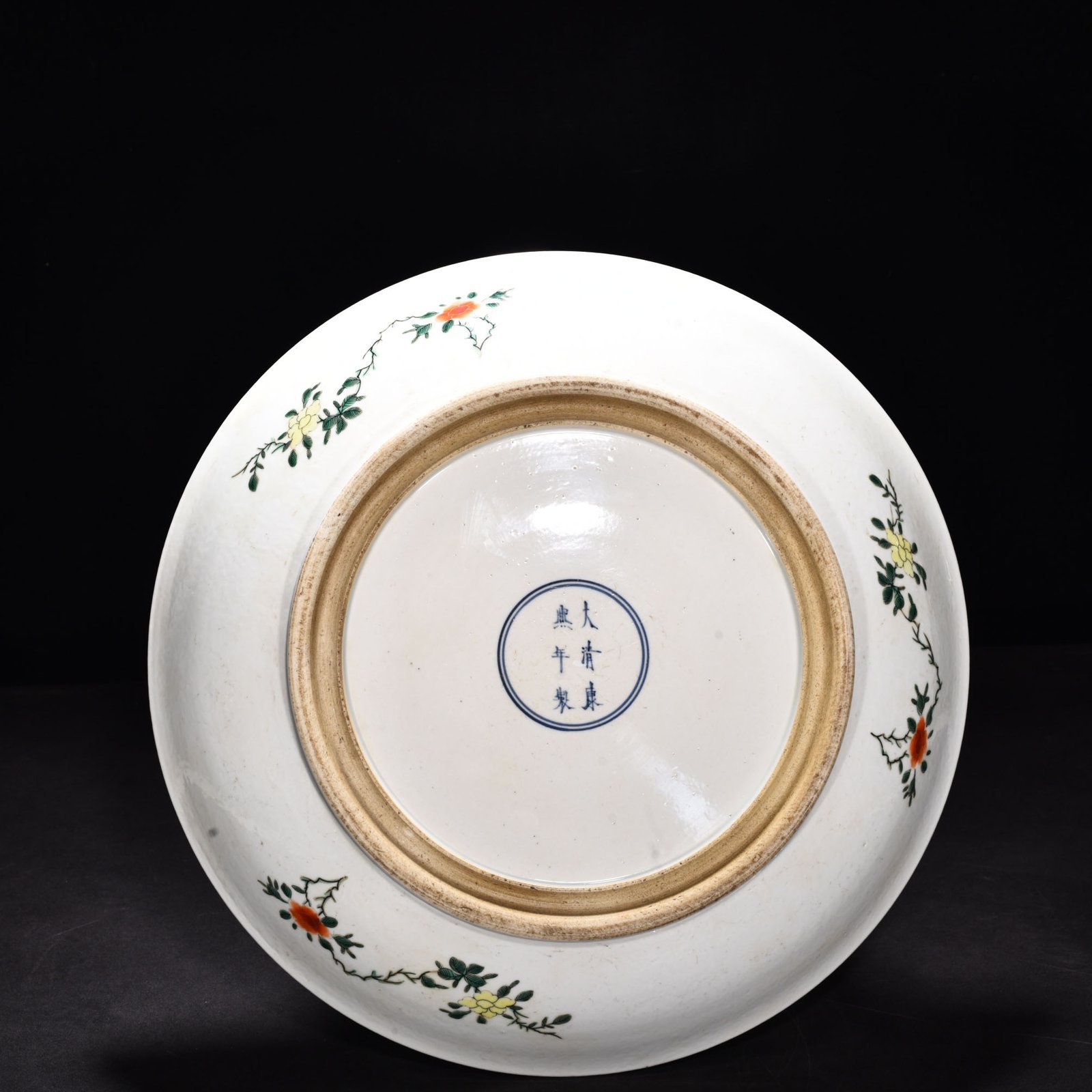 Qing Dynasty Kangxi colorful lady figure plate