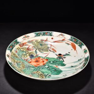 Qing Dynasty Kangxi colorful and beautiful flower plate