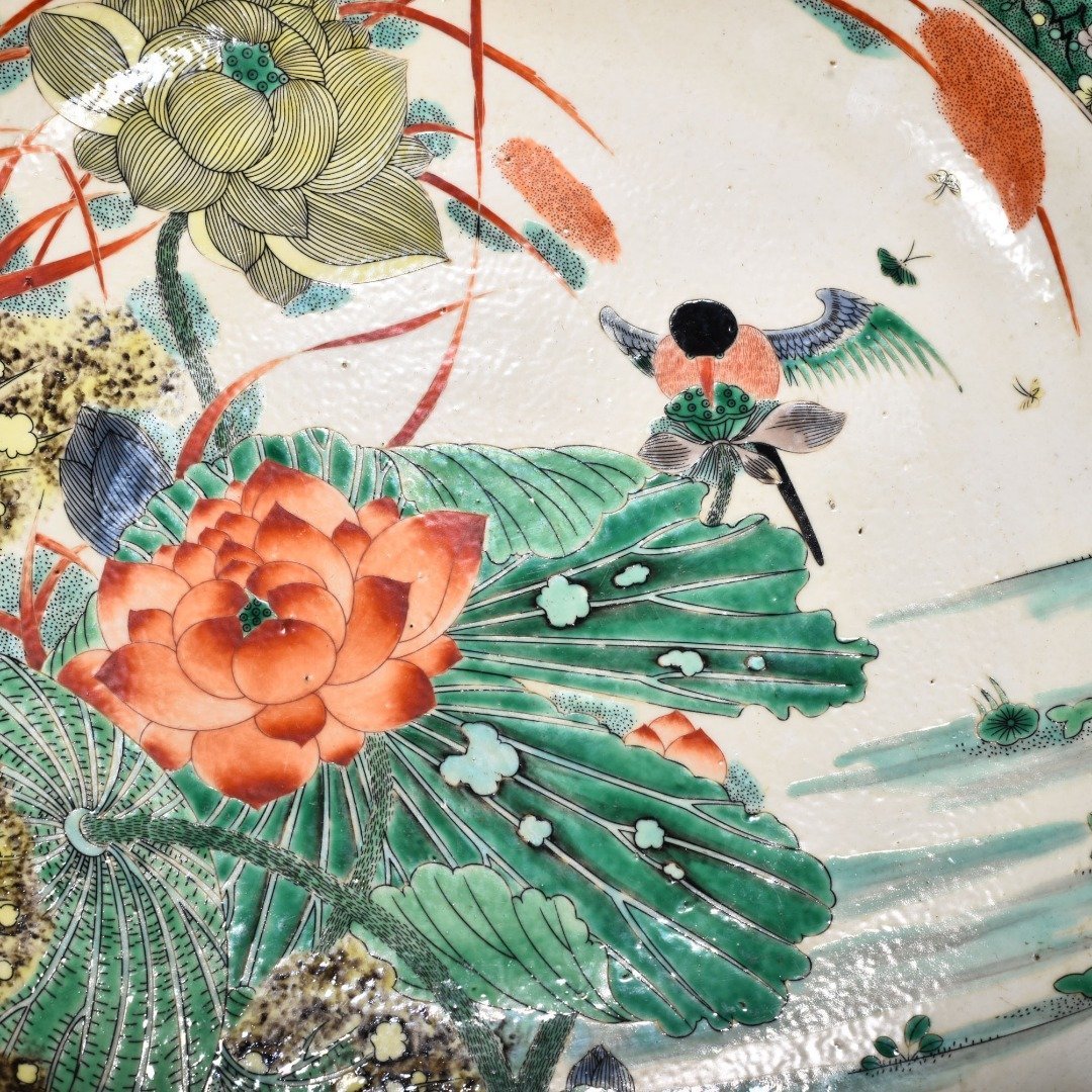 Qing Dynasty Kangxi colorful and beautiful flower plate