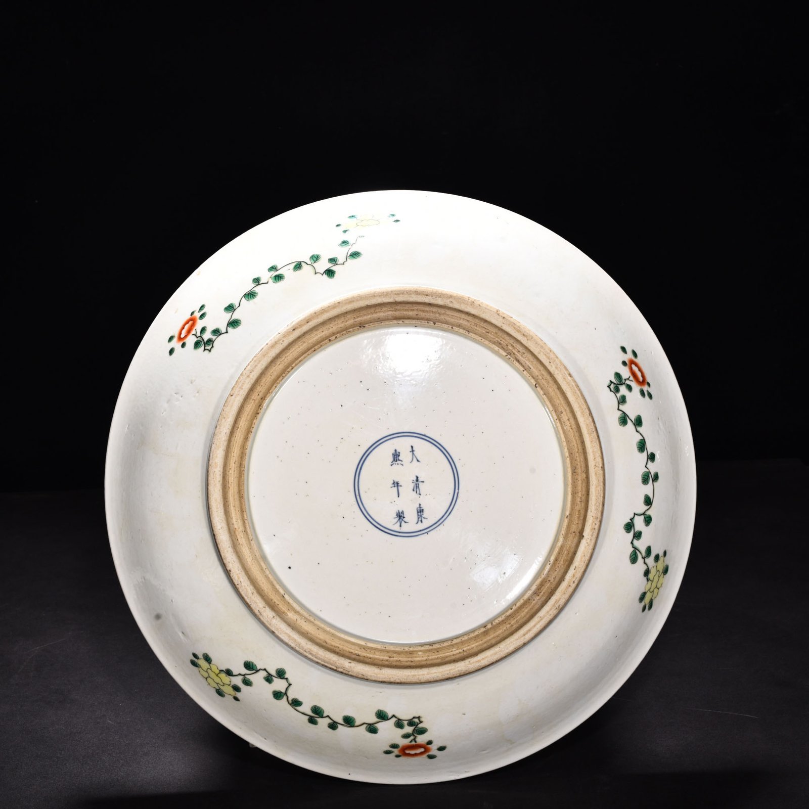 Qing Dynasty Kangxi colorful and beautiful flower plate