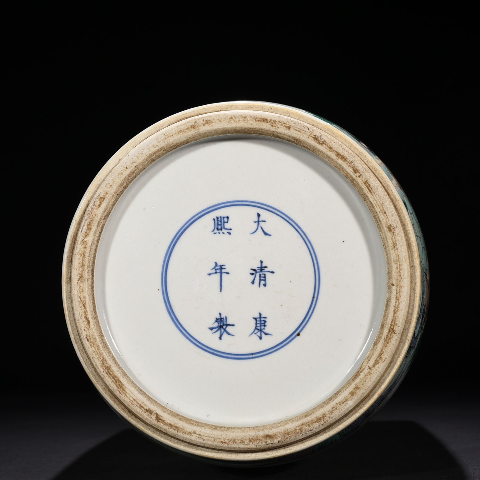 Qing Dynasty Kangxi colorful spring plowing picture character story stick vase