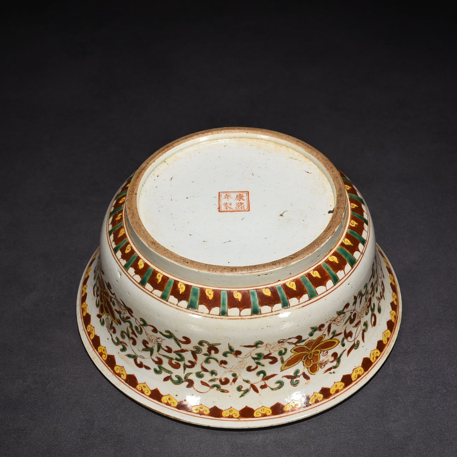 Qing Dynasty Kangxi colorful flower bowl