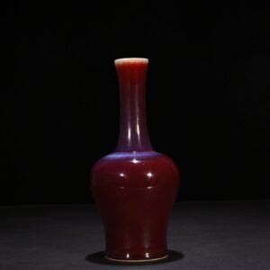 Qing Dynasty Kangxi Festival Red Kiln Transformed into a Rattle Vase Rattle Zun