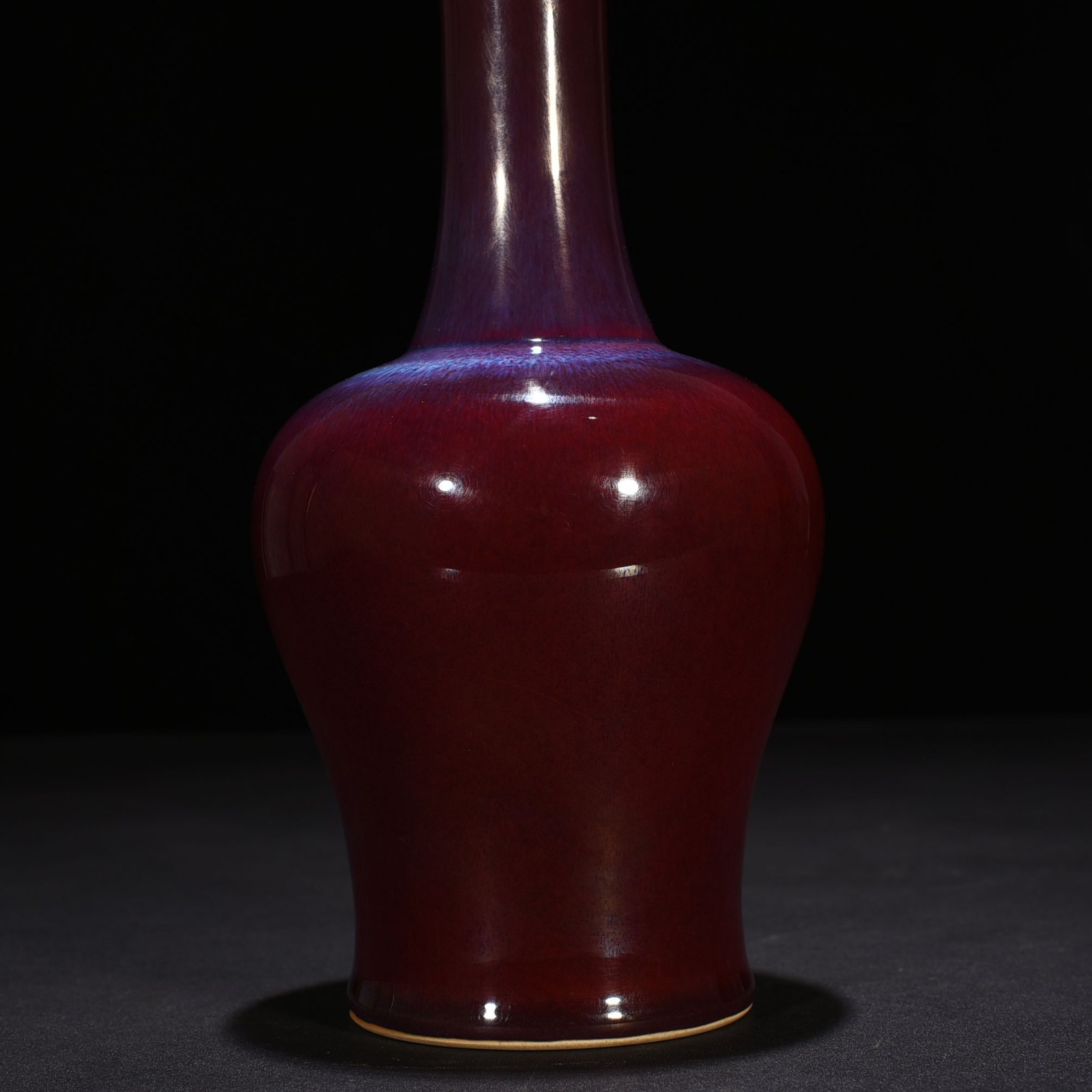 Qing Dynasty Kangxi Festival Red Kiln Transformed into a Rattle Vase Rattle Zun