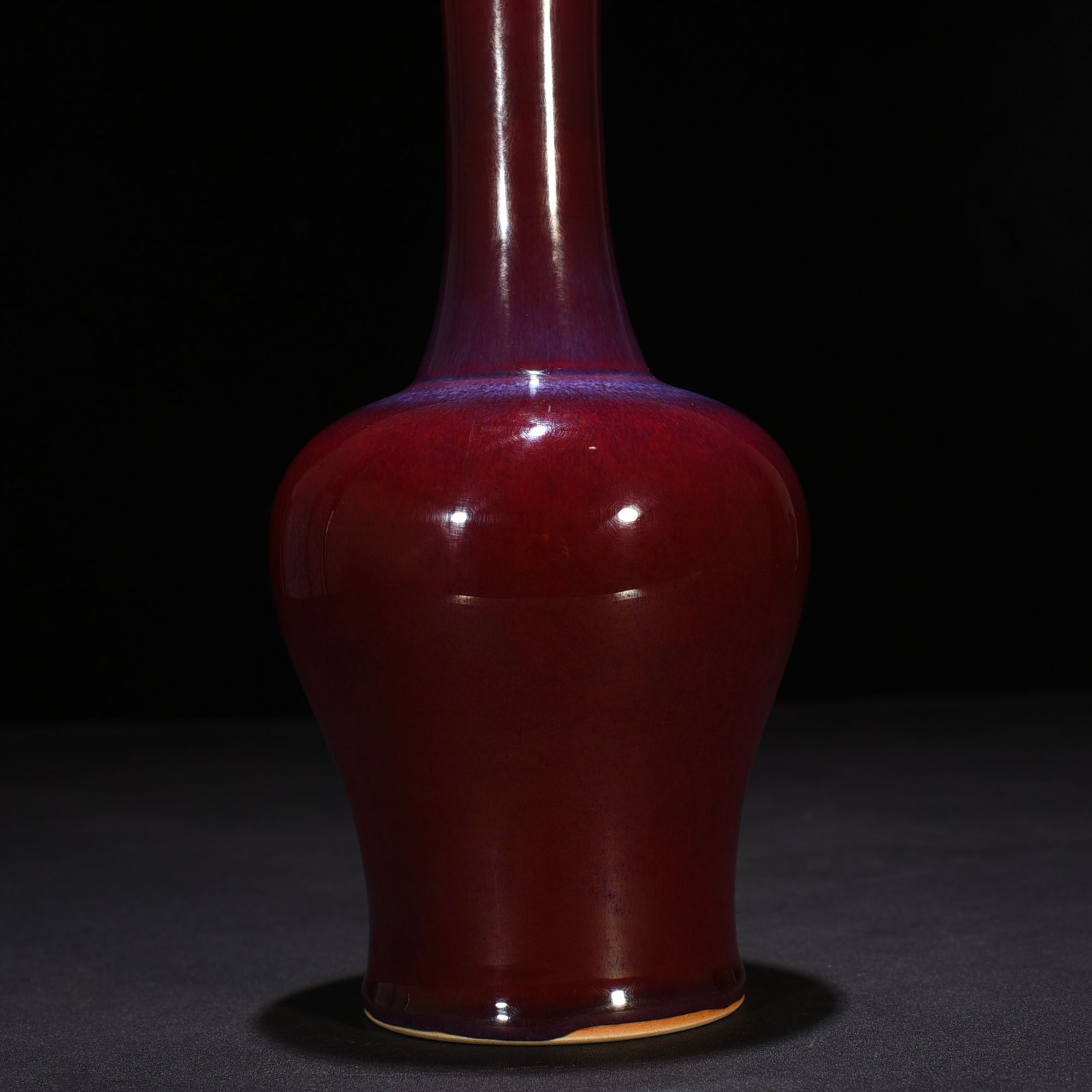Qing Dynasty Kangxi Festival Red Kiln Transformed into a Rattle Vase Rattle Zun