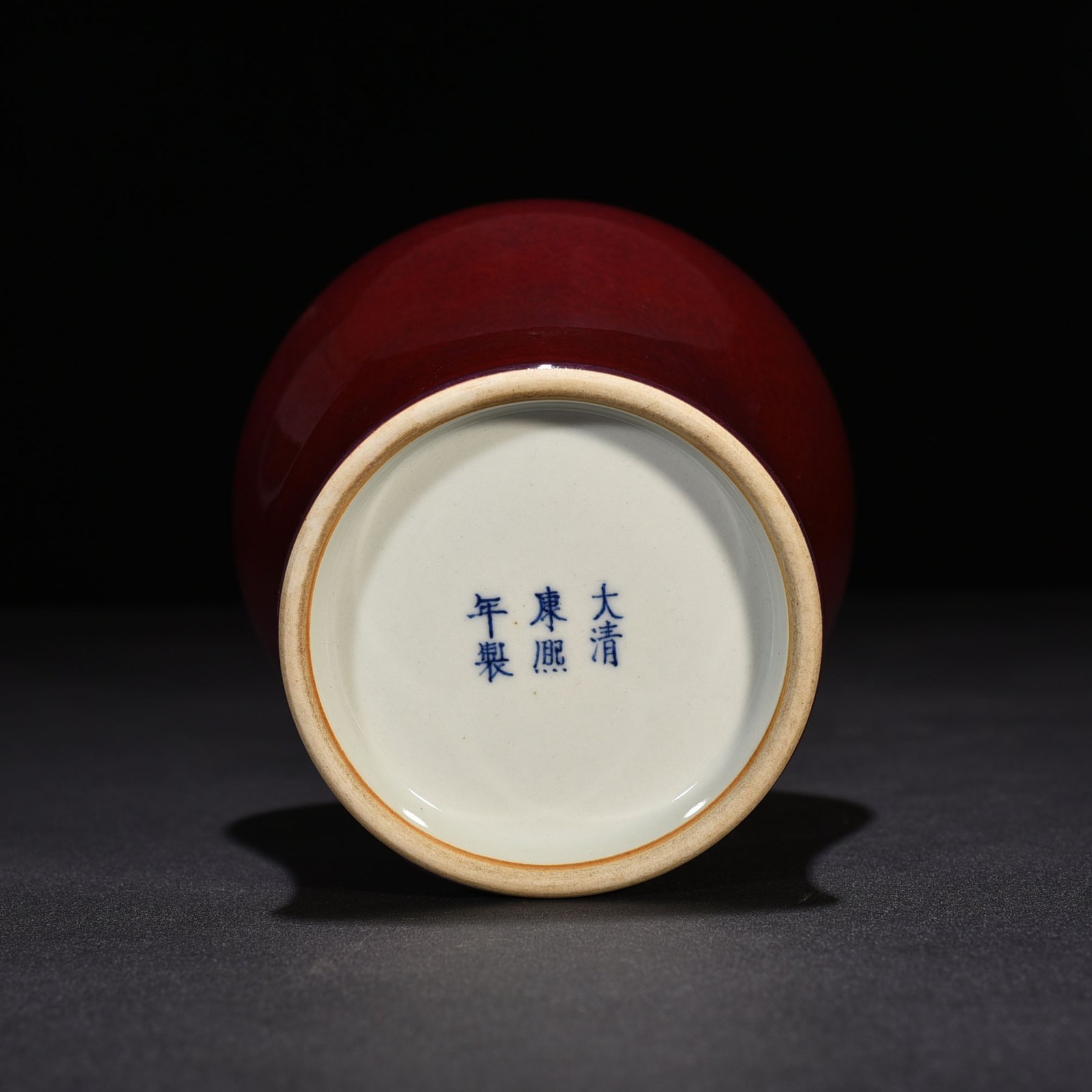 Qing Dynasty Kangxi Festival Red Kiln Transformed into a Rattle Vase Rattle Zun