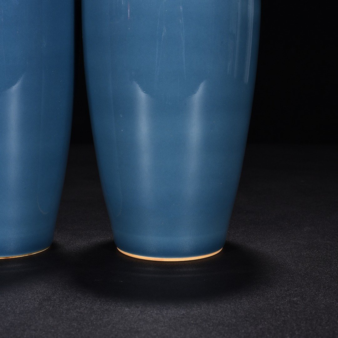 Qing Dynasty Kangxi blue-glazed plum vase