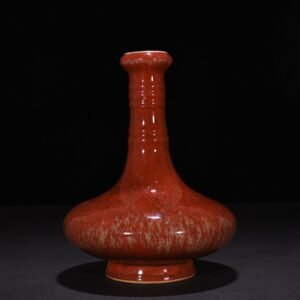 Qing Dynasty Kangxi cowpea red beauty drunk garlic bottle