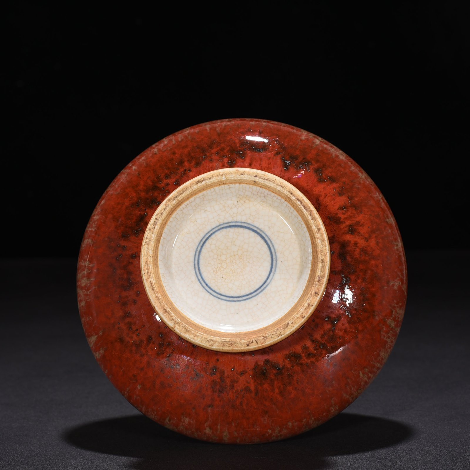 Qing Dynasty Kangxi cowpea red beauty drunk garlic bottle
