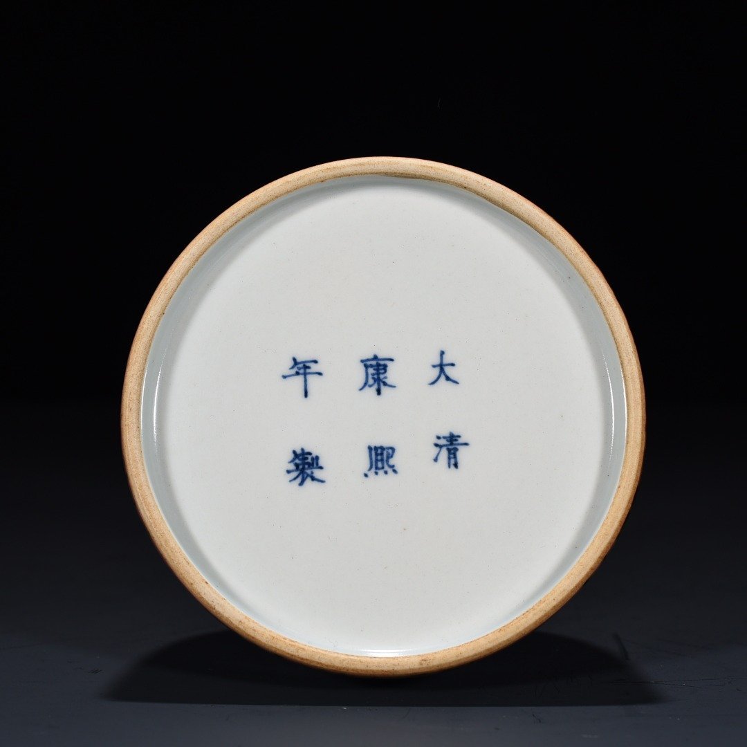 Qing Dynasty Kangxi Cowpea Red Beauty Drunken Horseshoe Zun