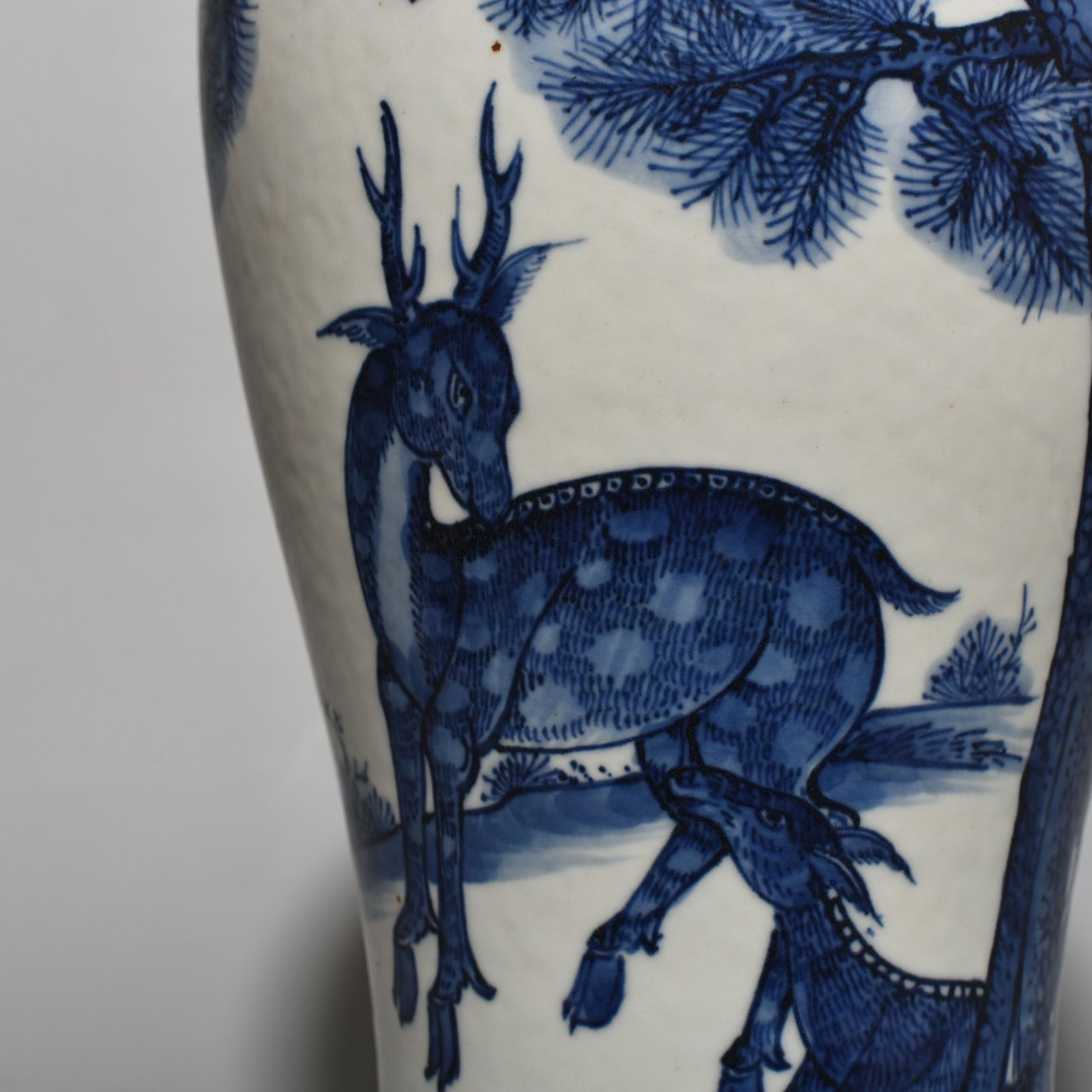 Qing Dynasty Kangxi blue and white vase with blessing