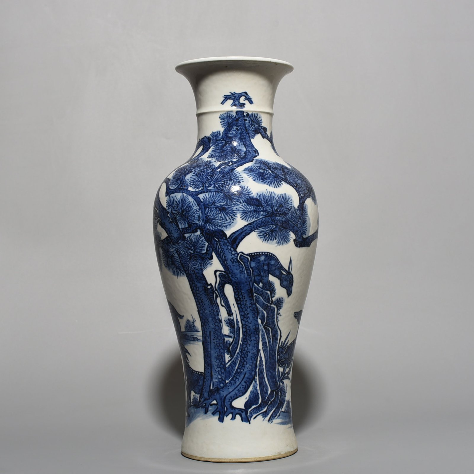 Qing Dynasty Kangxi blue and white vase with blessing