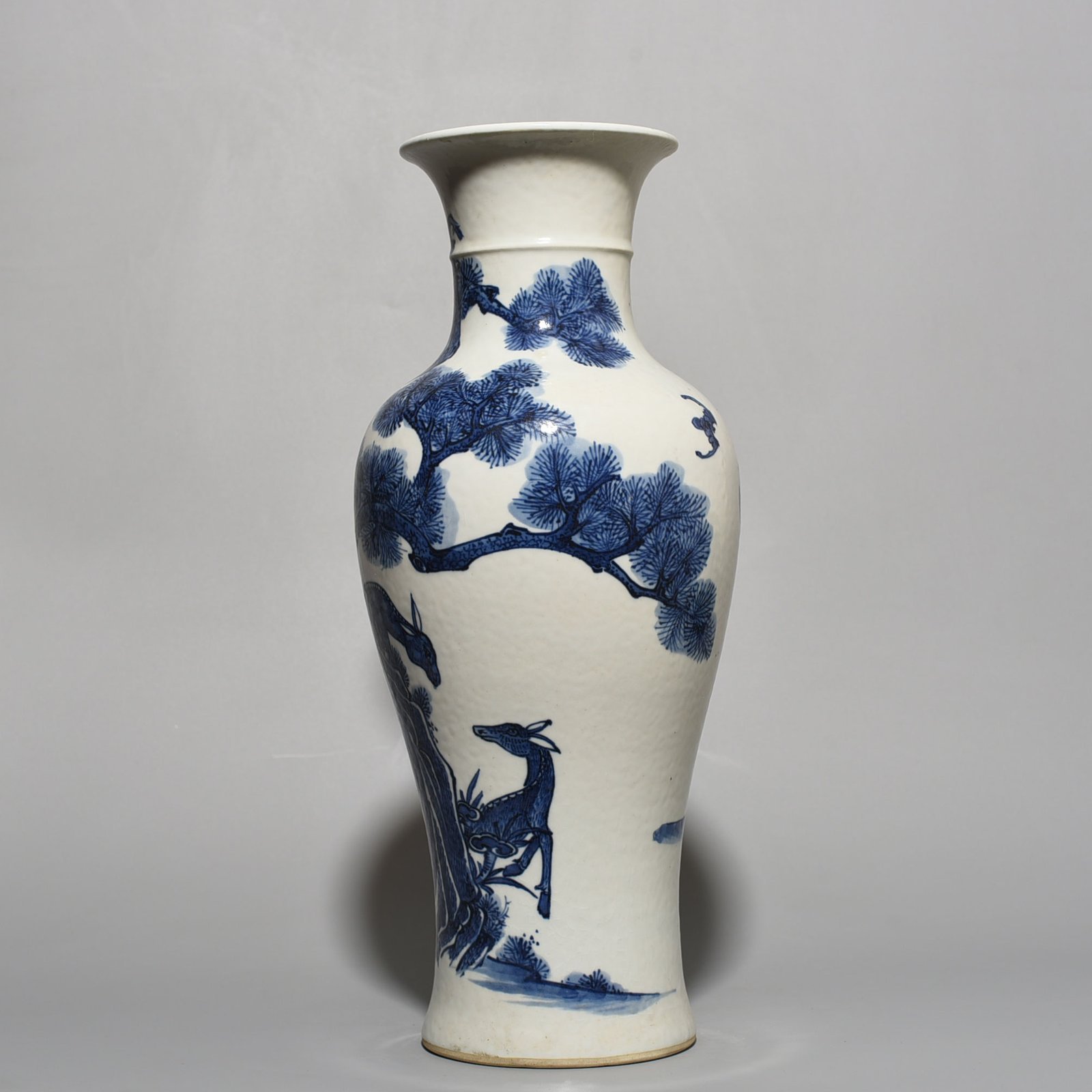 Qing Dynasty Kangxi blue and white vase with blessing