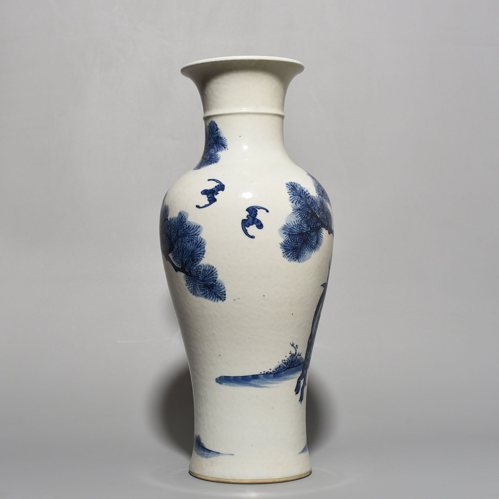 Qing Dynasty Kangxi blue and white vase with blessing