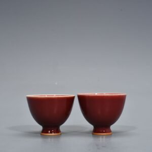 Qing Dynasty Festival red glaze cup