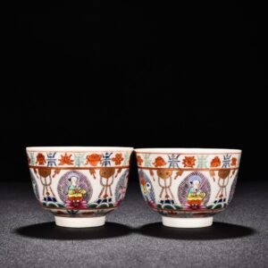 Qing Dynasty Daoguang pastel Qizhengbabao cup