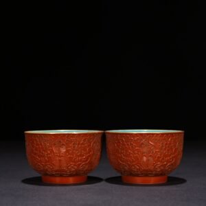 Qing Dynasty Emperor Yongzheng Imperial Decorated Red Glaze Flower Cup