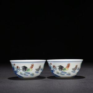Qing Dynasty Yongzheng Doucai Family Portrait Chicken Cup