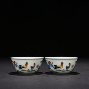 Qing Dynasty Yongzheng Doucai Family Portrait Chicken Cup