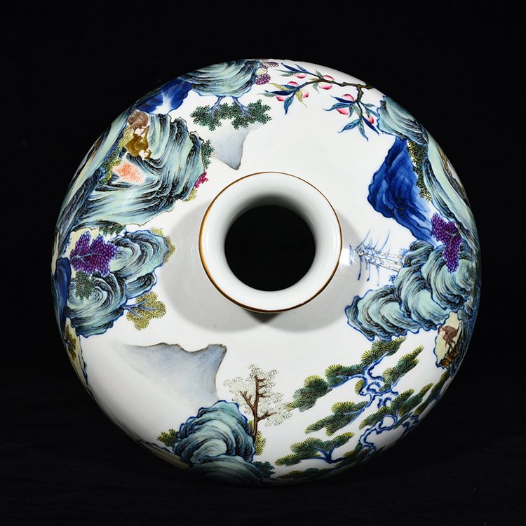 Qing Dynasty Yongzheng Doucai Monkey Offering Longevity Plum Vase