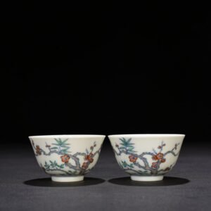 Qing Dynasty Yongzheng Doucai Bamboo and Plum Cup