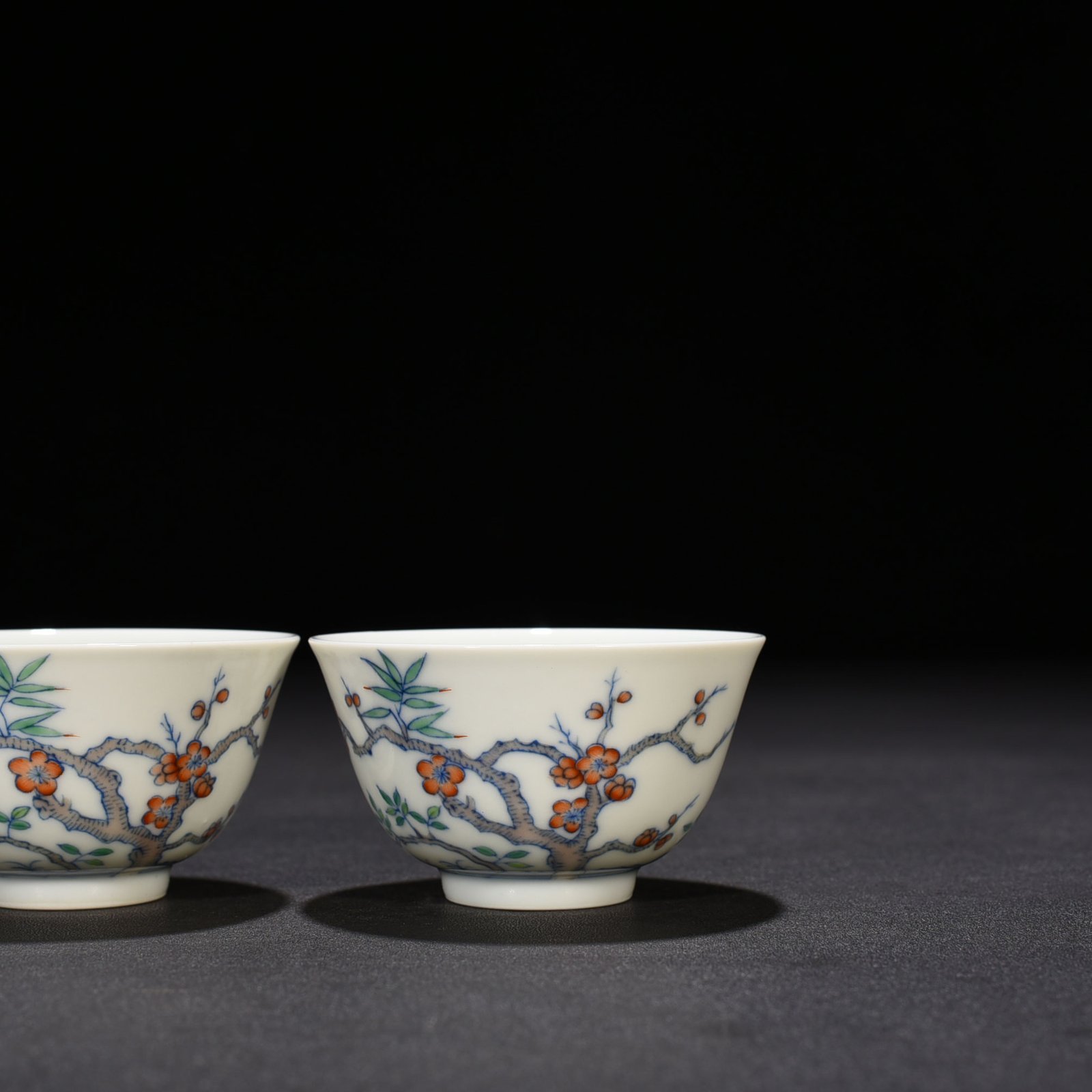 Qing Dynasty Yongzheng Doucai Bamboo and Plum Cup