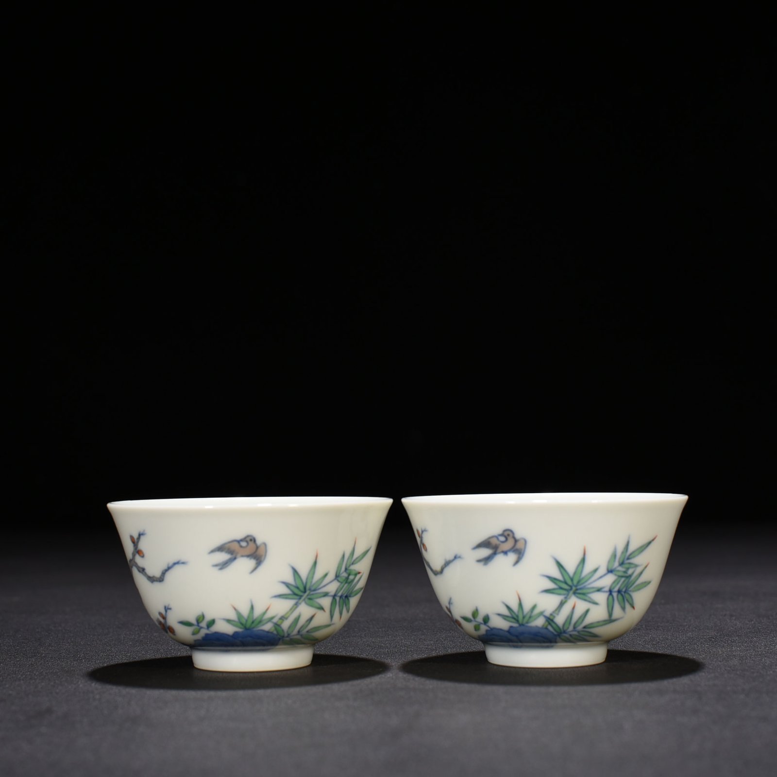 Qing Dynasty Yongzheng Doucai Bamboo and Plum Cup