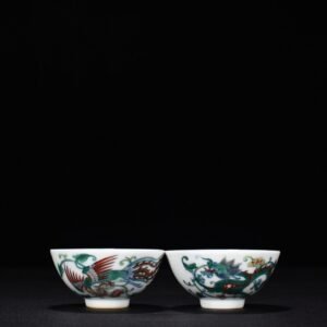 Qing Dynasty Yongzheng doucai dragon and phoenix cup